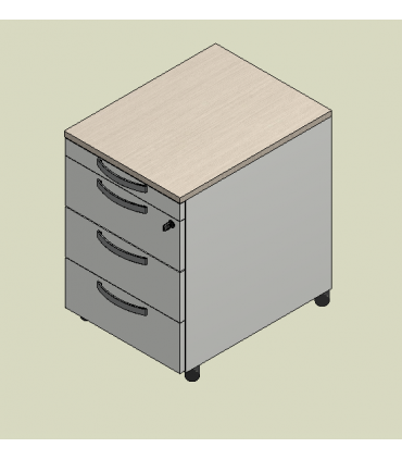 Cassettiera con vano cancelleria su ruote by Colombini