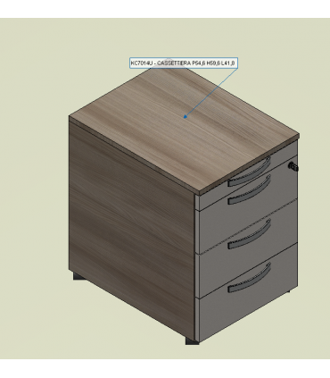 Cassettiera con vano cancelleria su ruote by Colombini