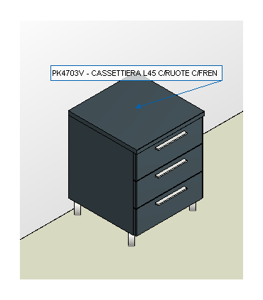 Cassettiera su ruote 3 cassetti monocolore by Colombini