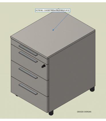 Cassettiera con vano cancelleria su ruote by Colombini