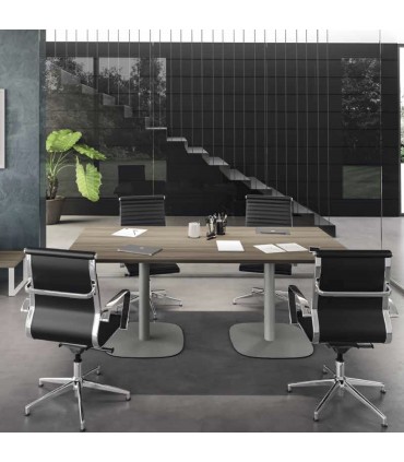 Tavolo riunioni rettangolare con basamento metallico by Colombini