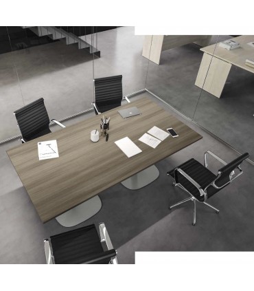 Tavolo riunioni rettangolare con basamento metallico by Colombini