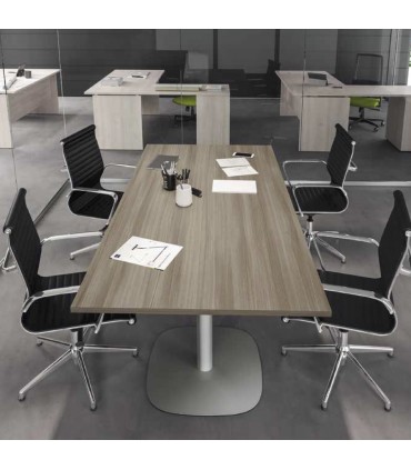 Tavolo riunioni rettangolare con basamento metallico by Colombini