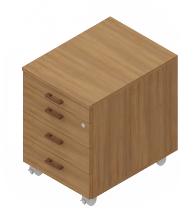 Cassettiera su ruote con vano cancelleria by Las