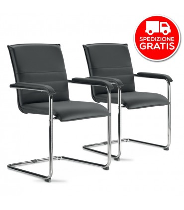 Coppia di sedie interlocutorie Cubika48 by Milani
