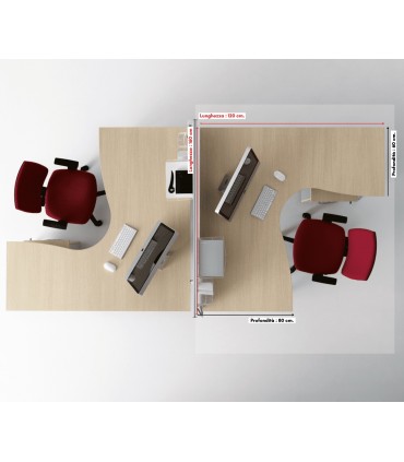 Workstation operativa con gamba pannellata by Compir
