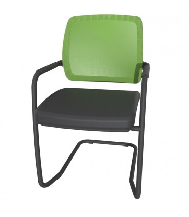 Sedia a slitta con schienale alto in rete Star