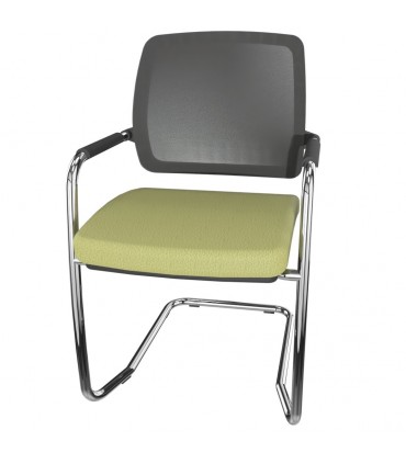 Sedia a slitta con schienale alto in rete Star