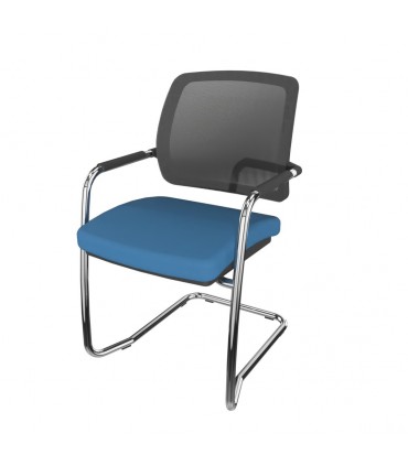 Sedia a slitta con schienale alto in rete Star