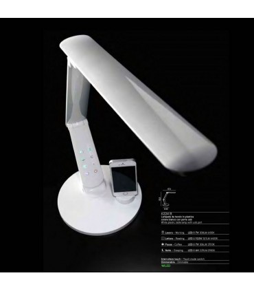 Lampada da tavolo led con porte usb mod. 6224b