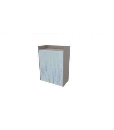 Mobile in legno con ante in metallo forate by Las