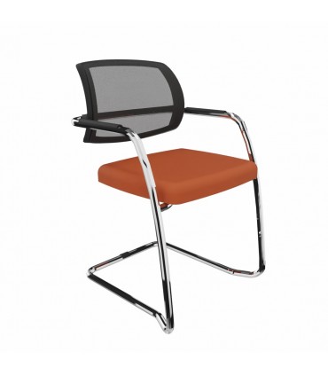 Sedia a slitta con schienale in rete Sistema