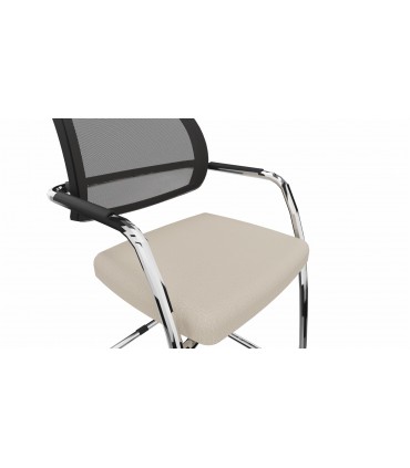 Sedia a slitta con schienale in rete Sistema