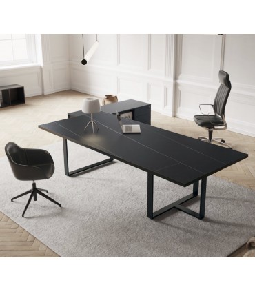 Scrivania direzionale con gamba a T Archimede by Alea