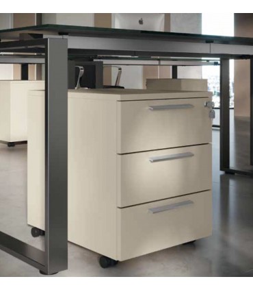 Scrivania con piano in vetro e gamba ad anello chiuso Loft