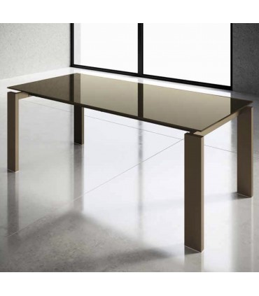 Scrivania direzionale con piano in vetro Go Steel by Colombini