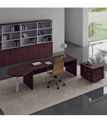 Scrivania direzionale con penisola sagomata by flycom