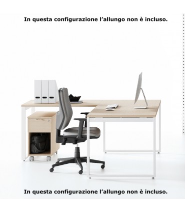 Scrivania con gamba ad anello chiuso Oxi by Las