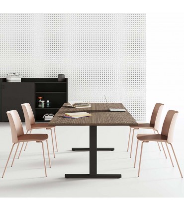 Tavolo riunioni rettangolare con gambe a T Oxi