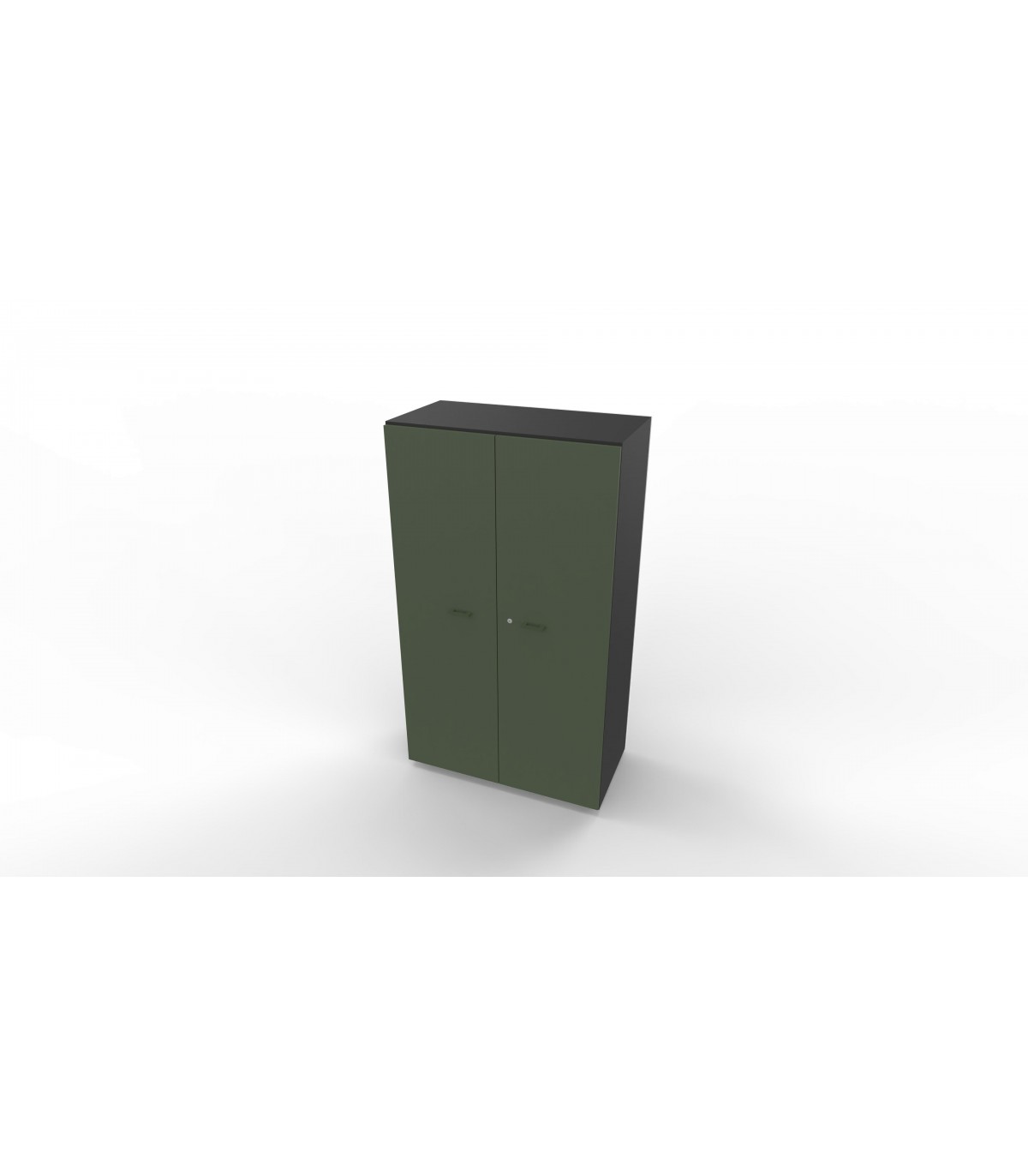 Libreria Alta Con Ante 190 Cm | Scaffale 5 Ripiani + Armadio In Legno Per Soggiorno, Ufficio, Biblioteca | Nero, 60x190x40 Cm, Kit Anti-Ribaltamento