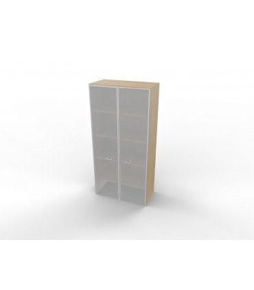 Libreria alta con ante in vetro by LAS