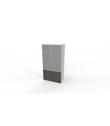 Mobile alto con ante in legno e in vetro temperato by LAS