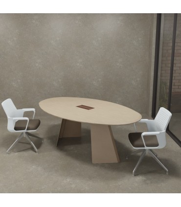 Tavolo riunione ovale Monolith by Las
