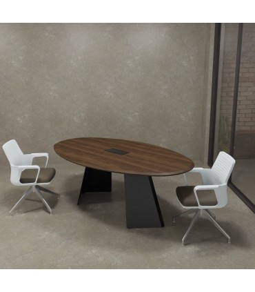 Tavolo riunione ovale Monolith by Las