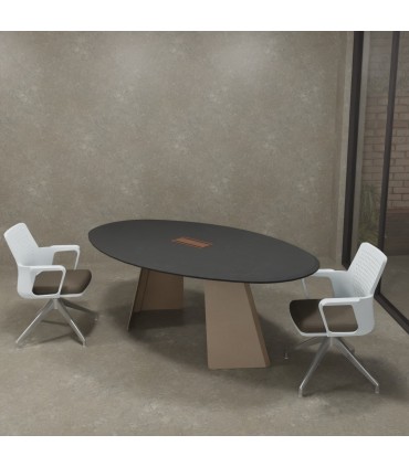 Tavolo riunione ovale Monolith by Las