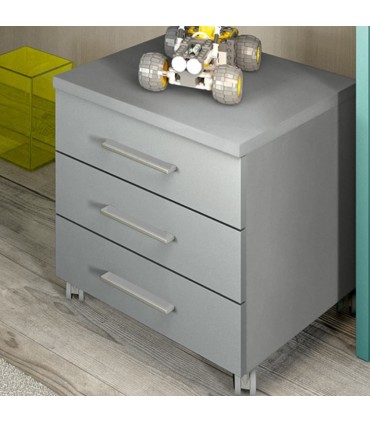 Cassettiera bicolore su ruote 3 cassetti by colombini