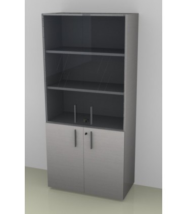 Mobile alto con ante in vetro trasparente