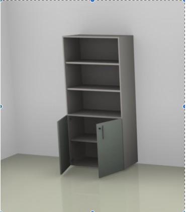 Mobile alto a giorno con ante inferiori