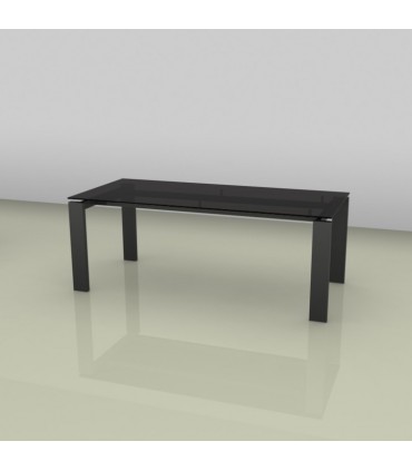 Scrivania direzionale con piano in vetro Go Steel by Colombini