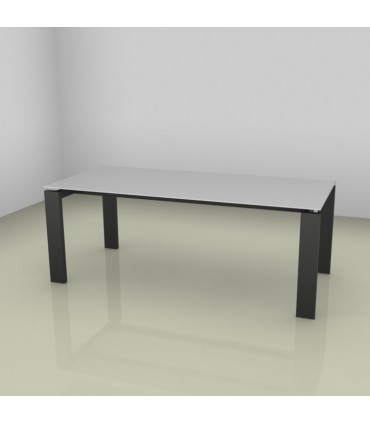 Scrivania direzionale con piano in vetro Go Steel by Colombini