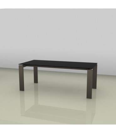 Scrivania direzionale con piano in vetro Go Steel by Colombini