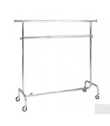 Appendiabiti su ruote cromato con doppia asta estendibile