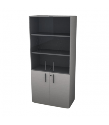 Mobile alto con ante in vetro trasparente