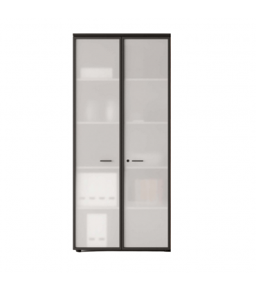 Libreria alta con ante in vetro by LAS