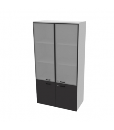 Mobile alto con ante in legno e in vetro temperato by LAS