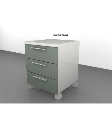 Cassettiera bicolore su ruote 3 cassetti by colombini