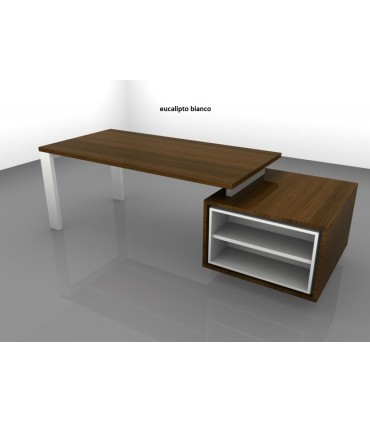 Scrivania direzionale Go Steel con mobile ed inserto frontale by Colombini