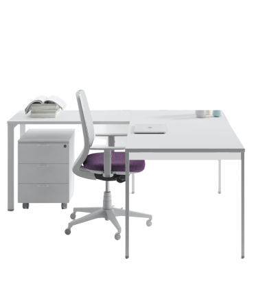 Scrivania con allungo e gamba a ponte Oxi by Las