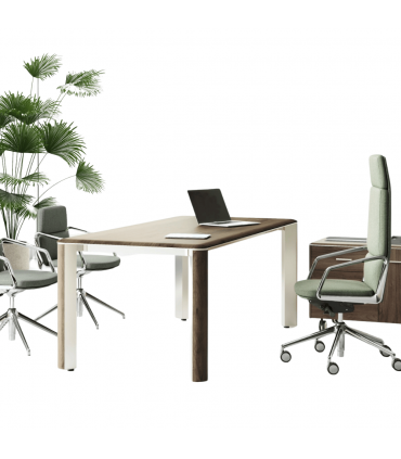 Scrivania direzionale con piano sagomato Iulio