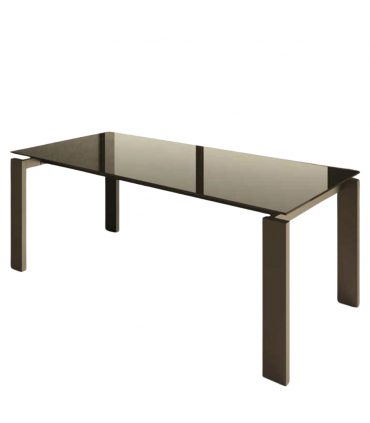 Scrivania direzionale con piano in vetro Go Steel by Colombini