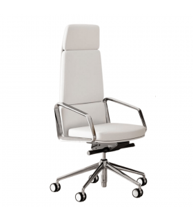 Poltrona presidenziale Lead con braccioli in alluminio by LAS