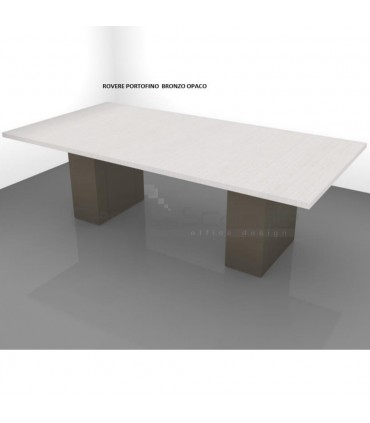 Tavolo riunione con sostegno in metallo L. 240 by Colombini