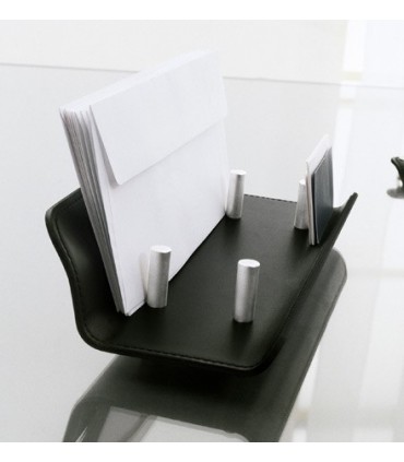 Portalettere pelle nero