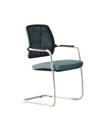 Sedia a slitta con schienale alto in rete Star