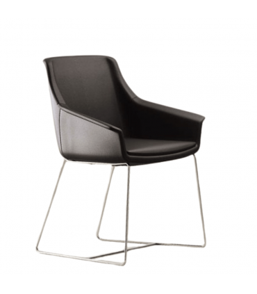 Poltrona interlocutoria con base a slitta Jera