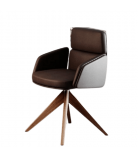 Poltrona con base piramidale in legno Lead by LAS